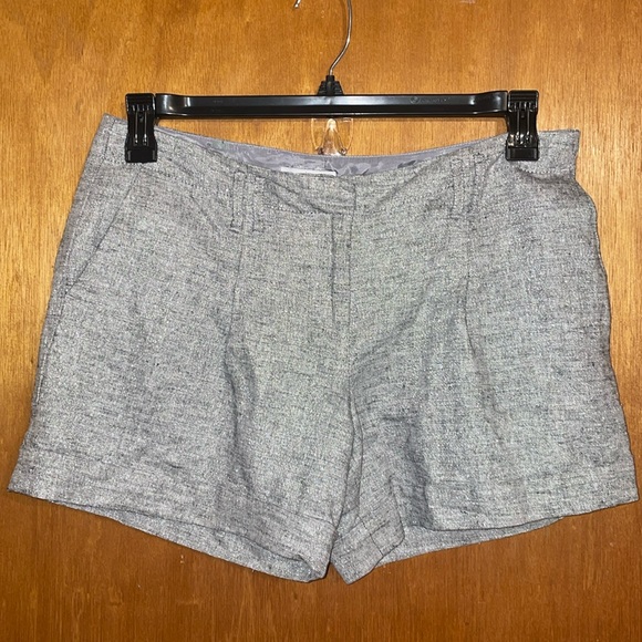 •ANN TAYLOR LOFT•GRAY & BLACK LINEN/RAYON BLEND CUFFED SHORTS SIZE 6 - Picture 9 of 9